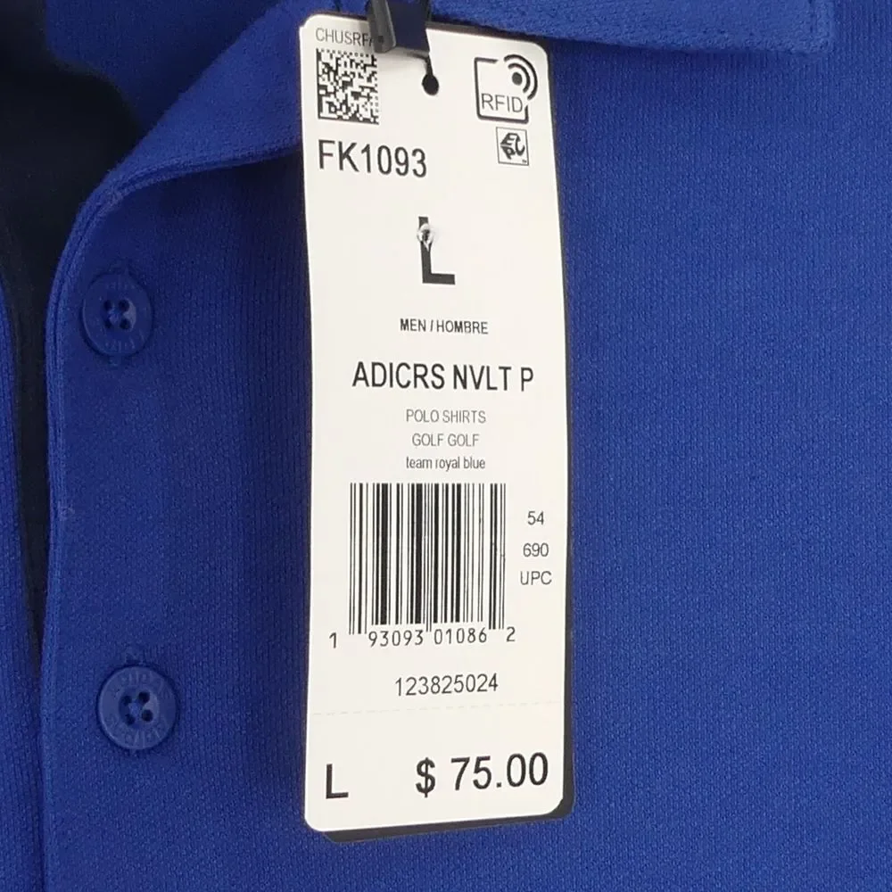 NWT Adidas Adicross‎ Novelty Print Golf Polo Shirt Royal Blue Men's Large L
